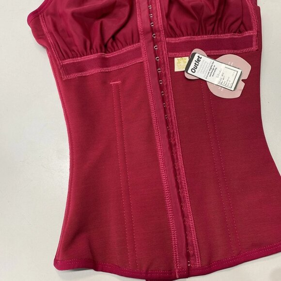 Tributo Women's Velvet Corset Top Red Size S 4017 Thin Strap Vest with Bra - Picture 9 of 15